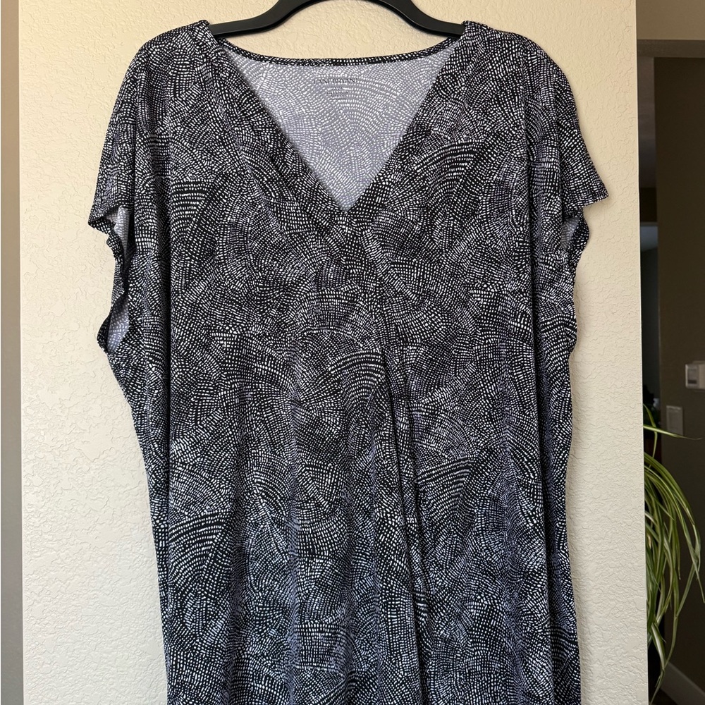 Lane Bryant Black and White Patterned Blouse
